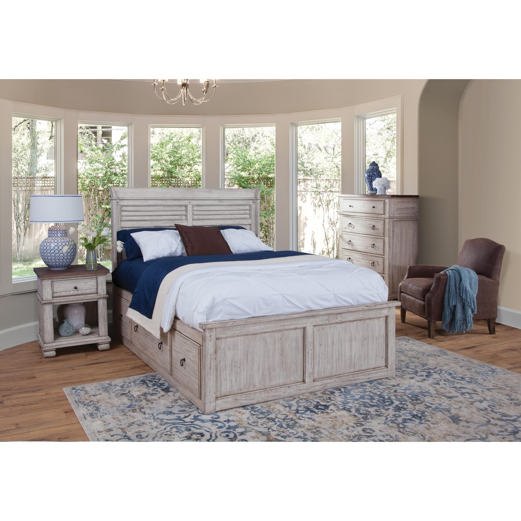 California king shop captains bed